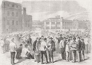 The Strike - The Exterior of Messrs. Trollope and Son's works on the first day of the strike