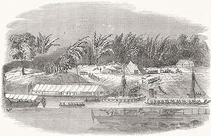 Bild des Verkufers fr Wreck of the War Steamer "Medusa" in the Irrawaddy River-Recovery of the Guns zum Verkauf von Antiqua Print Gallery