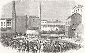 The South Lancashire Turn-out - Calling out the hands at Johnson's Mill, Stalybridge