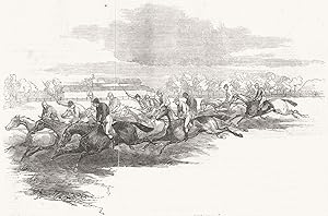 The race for the St Leger - the struggle near the Red House - Doncaster Races - 1846