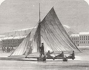 An ice-boat on the Neva