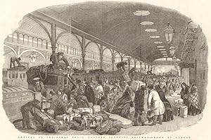Arrival of Christmas train, Eastern Counties Railway - drawn by Duncan