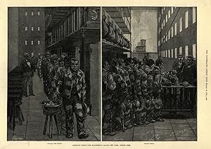 American prison life, Blackwell's Island, New York: dinner time - leaving the spoons, taking bread
