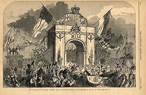 The procession at the grand triumphal arch in Upper Baggot Street, at the entrance of the city of...