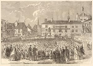 Inauguration of the statue to Samuel Crompton, inventor of the spinning-mule, in Nelson Square, B...