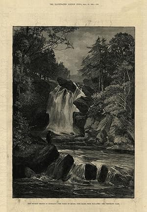 The tourist season in Scotland: the falls of Muick, five miles from Ballater