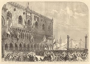 Proclaiming the result of the voting at Venice from the balcony of the Doge's Palace - from a ske...