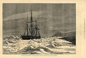 The North Pole expedition: the Alert nipped by the ice against the shore off Cape Beechey