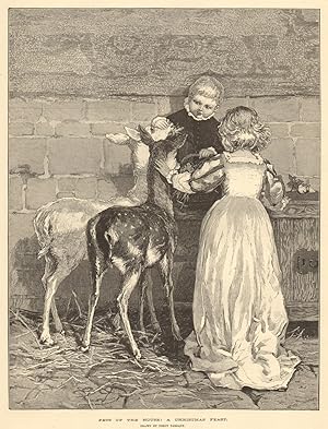 Pets of the house: a Christmas feast. Drawn by Percy Tarrant