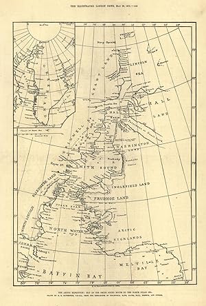 The Arctic expedition: map of the Smith Sound route to the North Polar Sea