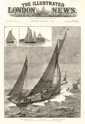 The Riots at Ostend: Illustrations of English and Belgian Fishing-Boats. 1. British Smack running...