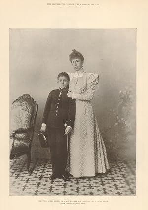 Christina Queen Regent of Spain and her son Alfonso XIII King of Christina Queen Regent of Spain and her son Alfonso XIII King of