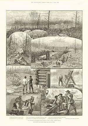 The Denison Gold-Mines, near Algoma, Lake Huron, Upper Canada. 1.View of the Tough and Ranger Min...
