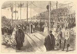 The Prince of Wales, as a freemason, setting the chief stone of the new grammar school at Reading