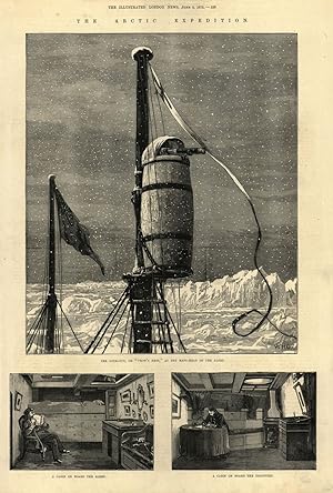 The look-out, or "crow's nest," at the mast-head of the Alert - a cabin on board the Alert - a ca...
