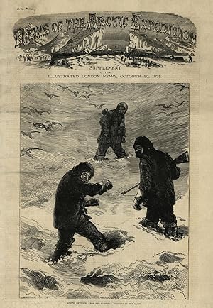 Arctic sketches from the Pandora: climbing to the cairn - News of the Arctic Expedition