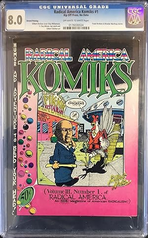 Seller image for RADICAL AMERICA KOMIKS No. 1 : CGC Graded 8.0 (VF) for sale by OUTSIDER ENTERPRISES