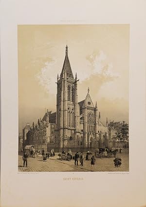 Bild des Verkufers fr Lithographie originale. Saint Sverin. Paris dans sa Splendeur (1863 ou 1868) zum Verkauf von Librairie Lis Tes Ratures