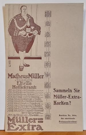 Werbeblatt der Firma Matheus Müller Sektkellerei Eltville, Hoflieferant. (Tema: Sammeln sie Mülle...