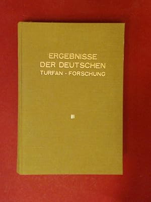 Seller image for Sprachwissenschaftliche Ergebnisse der deutschen Turfan-Forschung Teil 3. for sale by Wissenschaftliches Antiquariat Zorn