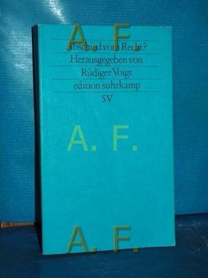 Bild des Verkufers fr Abschied vom Recht? Hrsg. von Rdiger Voigt / Edition Suhrkamp , 1185 = N.F., Bd. 185 zum Verkauf von Antiquarische Fundgrube e.U.