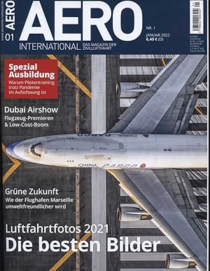 Bild des Verkufers fr AERO International / Das Magazin der Zivilluftfahrt / Ausgabe Janauar 2022 / SPEZIAL AUSBILDUNG Warum Pilotentraining trotz Pandemie im Aufschwung ist / Dubai Airshow - Flugzeug Premieren & Low-Cost-Boom / Grne Zukunft: Wie der Flughafen Marseille umweltfreundlicher wird. Luftfahrtfotos 2021 . Die besten Bilder zum Verkauf von Versandantiquariat Ottomar Khler