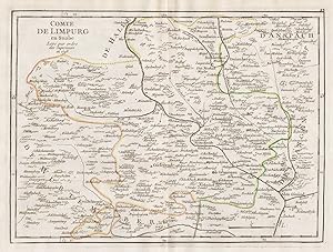 "Comte de Limpurg en Suabe" - Grafschaft Limburg Gaildorf Gschwend Bühlertann Obergröningen map K...