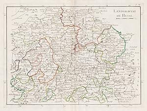 "Landgraviat de Hesse" - Landgrafschaft Hessen Göttingen Kassel Eschwege map Karte