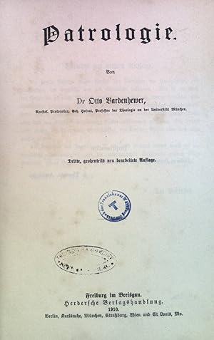 Bild des Verkufers fr Patrologie. Theologische Bibliothek zum Verkauf von books4less (Versandantiquariat Petra Gros GmbH & Co. KG)