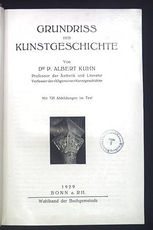 Imagen del vendedor de Grundriss der Kunstgeschichte. a la venta por books4less (Versandantiquariat Petra Gros GmbH & Co. KG)