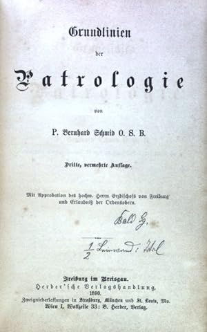 Bild des Verkufers fr Grundlinien der Patrologie; zum Verkauf von books4less (Versandantiquariat Petra Gros GmbH & Co. KG)
