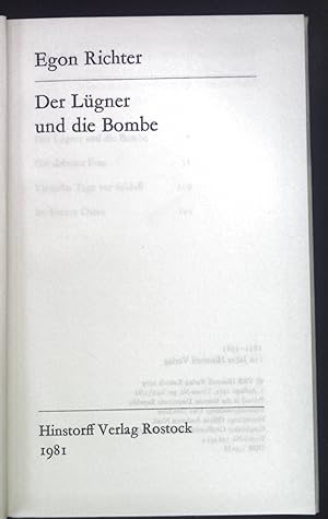 Bild des Verkufers fr Der Lgner und die Bombe. zum Verkauf von books4less (Versandantiquariat Petra Gros GmbH & Co. KG)