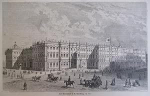 orig. Holzstich - Das Winterpalais in St. Petersburg