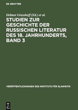 Bild des Verkufers fr Studien zur Geschichte der russischen Literatur des 18. Jahrhunderts, Band 3 zum Verkauf von AHA-BUCH GmbH
