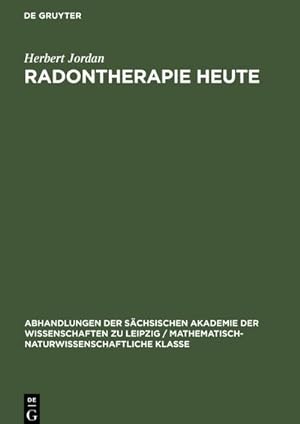 Bild des Verkufers fr Radontherapie heute zum Verkauf von AHA-BUCH GmbH