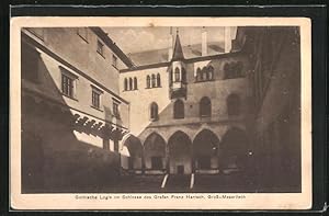 Image du vendeur pour Ansichtskarte Gross-Meseritsch, Gothische Logie im Schloss des grafen Franz Harrach mis en vente par Bartko-Reher
