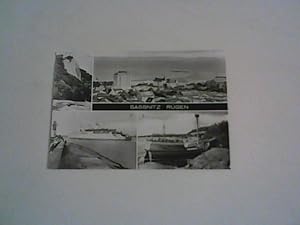 Bild des Verkufers fr Sassnitz Rgen : 1. Insel Rgen, Knigsstuhl 2. Blick zum Fhrhafen 3. Eisenbahnfhre MS "Sanitz" am Molenkopf 4. Piratenschiff im Ortsteil Neu Mukran : Postkarte zum Verkauf von ANTIQUARIAT FRDEBUCH Inh.Michael Simon