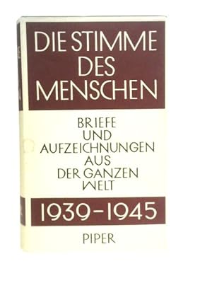 Bild des Verkufers fr Die Stimme des Menschen zum Verkauf von World of Rare Books