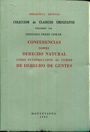 Seller image for Conferencias sobre derecho natural como introduccin al curso de derecho de gentes for sale by Rincn de Lectura
