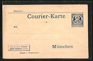 Ansichtskarte München, Courier-Karte, Private Stadtpost