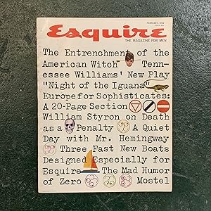 Esquire: February 1962. Includes the pre-publication working script of Night of the Iguana