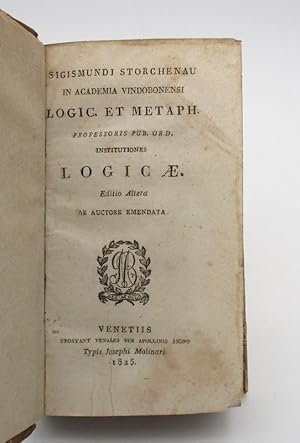 Imagen del vendedor de Institutiones Logicae [et] Institutions Metaphysicae a la venta por L'Ancienne Librairie