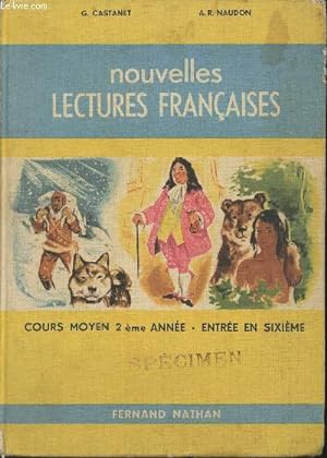 Imagen del vendedor de Nouvelles lectures Franaise- Cours moyen 2me anne- entre en 6me- SPECIMEN a la venta por Le-Livre