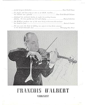 François d'Albert. Ferenc Albert. Violonist