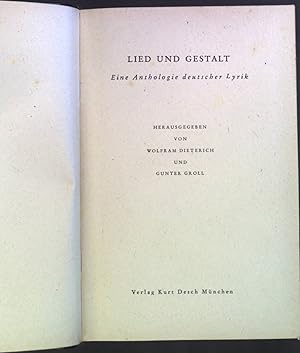 Seller image for Lied und Gestalt: Eine Anthologie deutscher Lyrik for sale by books4less (Versandantiquariat Petra Gros GmbH & Co. KG)