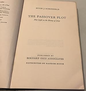 Imagen del vendedor de The Passover Plot New Light on the History of Jesus a la venta por Once Upon A Time
