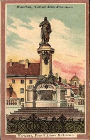 Ansichtskarte / Postkarte Warszawa Warschau Polen, Denkmal Adam Mickiewicz