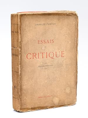 Image du vendeur pour Essais de Critique [ Edition originale ] mis en vente par Librairie du Cardinal