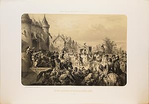 Bild des Verkufers fr Lithographie originale. Entre solennelle d'Isabeau de Bavire  Paris en 1389. Paris dans sa splendeur. (1863 ou 1868) zum Verkauf von Librairie Lis Tes Ratures