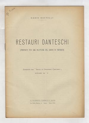 Restauri danteschi (proposte per una rilettura del canto di Farinata).